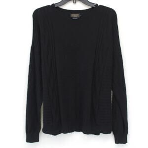 Pendleton Men's Sweater Pullover 100% Cashmere Black Cozy Minimalist Large